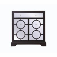 Elegant Decor MF81002DT 32 in. Modern Mirrored Cabinet in Dark Walnut