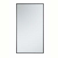 Elegant Decor Eternity 36  x 20  Contemporary Metal Frame Mirror in Black