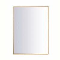 Elegant Decor Eternity 36  x 27  Contemporary Metal Frame Mirror in Brass