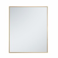 Elegant Decor Eternity 36  x 30  Contemporary Metal Frame Mirror in Brass