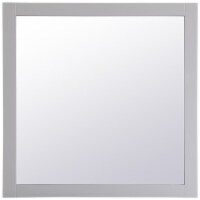 Elegant Decor Aqua 36  Square Wood Frame Bathroom Mirror in Gray
