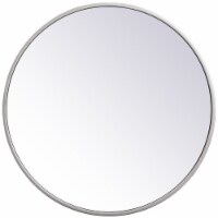 Elegant Decor Eternity 18  Round Mid Century Metal Frame Mirror in Silver
