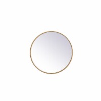 Elegant Decor Eternity 21  Round Mid Century Metal Frame Mirror in Brass