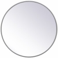 Elegant Decor Eternity 24  Round Mid Century Metal Frame Mirror in Gray