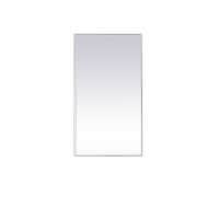 Elegant Decor Eternity 36  x 20  Mid Century Metal Frame Mirror in White