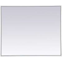 Elegant Decor Eternity 36  x 30  Mid Century Metal Frame Mirror in White