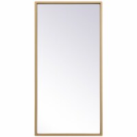 Elegant Decor Eternity 28  x 14  Modern Metal Frame Mirror in Brass
