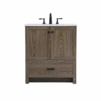 Elegant Decor VF2830WO 30 in. Single Bathroom Vanity, Weathered Oak