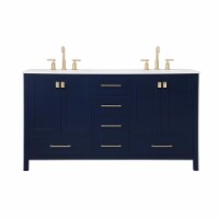 Elegant Decor VF18860DBL 60 in. Irene Double Bathroom Vanity, Blue