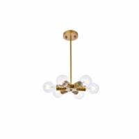 Reyes 6 lights brass pendant