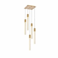 Weston 5 lights pendant in satin gold