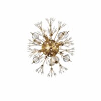 Vera 19 Inch Crystal Starburst Wall Sconce In Gold