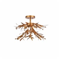 Living District LD810F19GL 18.5 in. Priscilla Flush Mount in Gold Leaf