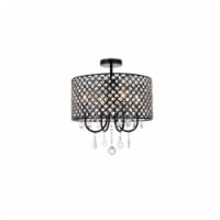 Living District LD710F17BK 17 in. Elise Flush Mount in Black