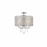 Living District LD710F17C 17 in. Elise Flush Mount in Chrome