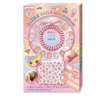 Hot Focus Leopard Dazzle Nails And Spiral Hair Tie Bracelet Set