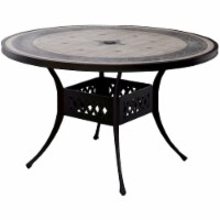 Charissa Contemporary Round Patio Table, Antique Black