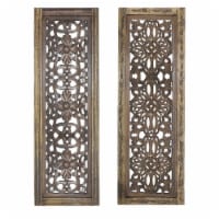 Benzara Hand Carved Wooden Wall Panels Wall Decor