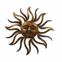 Sun With Facial Details Hanging Wall Decor - Bronze