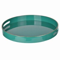 Benzara Round Mimosa Tray - Green