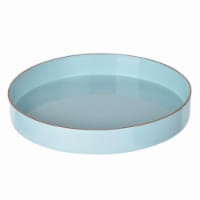 Benzara Round Mimosa Tray - Blue