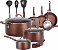 NutriChef Nonstick Cooking Kitchen Cookware Pots and Pans, 14 Piece Set, AGold