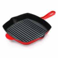 NutriChef NCCIES47 Cast Iron Square Skillet Grill Pan