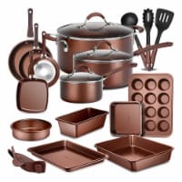 NutriChef Nonstick Cooking Kitchen Cookware Pots and Pans, 20 Piece Set, AGold