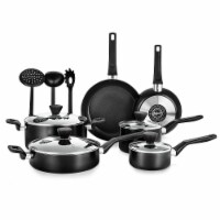 NutriChef Nonstick Cooking Kitchen Cookware Pots and Pan, 13 Piece Set, Black
