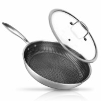 Nutrichef Stainless Steel Stir Fry Pan With Lid 10 Inch Perspective: Main