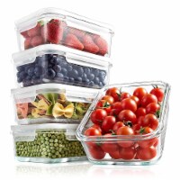 10-Piece Stackable Borosilicate Glass Food Storage Containers Set