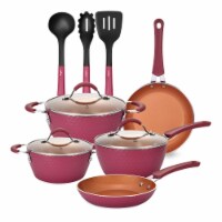 Gibson Home Ancona 12 Piece Stainless Steel Belly Shaped Cookware Set with Kitchen Tools