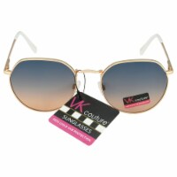 Victoria Klein Couture Angular Metal Aviator Sunglasses