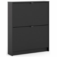 Tvilum Bright 2 Drawer Shoe Cabinet in Black Matte with 1 Layer