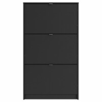 Tvilum Bright 3 Drawer Shoe Cabinet in Black Matte with 1 Layer