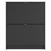 Tvilum Bright 2 Drawer Shoe Cabinet in Black Matte with 2 Layers
