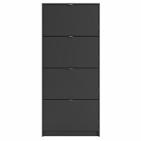 Tvilum Bright 4 Drawer Shoe Cabinet in Black Matte with 2 Layers