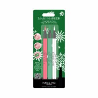Nails Inc® Mani Marker Easy Nail Art Pens - Red/Green/White Perspective: Main