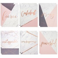 12 Pack Letter Size Pocket Folders with Rose Gold Foil Motivational Sayings