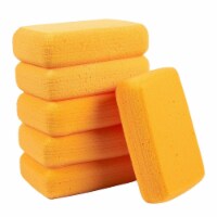 Synthetic Sponges Craft Sponges for Painting, Crafts, 7.5 x 2 x 5 Inches, Orange, Pack of 6