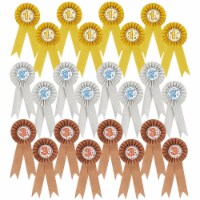 24-Pack Award Ribbons, 1st, 2nd, and 3rd Place Recognition, Gold, Silver, Bronze