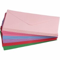 96 #10 V-Flap Windowless Envelopes Gummed Seal 120 GSM, lush Pink, 4-1/8x9-1/2in