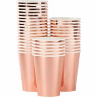 Rose Gold Paper Cups for Wedding, Baby Shower, Engagement Party (12 oz, 36 Pack)