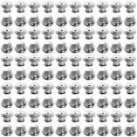 Genie Crafts Locking Pin Backs, Jewelry Making Supplies (Silver, 100-Pack)