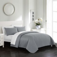 Platt 3 or 2 Piece Quilt Cover Set Geometric Chevron Quilted Bedding Gold King