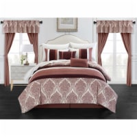 Vivaldi 20 Piece Comforter Set Medallion Quilted Embroidered Design Bed in a Bag Bedding