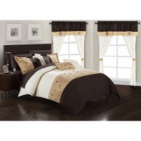 Sonita 20-Piece Bedding Set With Comforter, Sheets & Curtains, Mult. Colors Brown King