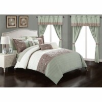 Sonita 20-Piece Bedding Set With Comforter, Sheets & Curtains, Mult. Colors Green King