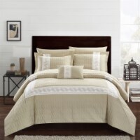 Keegan 8 or 6 Piece Comforter Set Hotel Collection Hexagon Embossed Paisley Print Border
