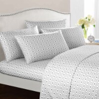 Gazella Sheet Set Super Soft Two-Tone Diamond Print Geometric Pattern Deep Pocket Design Grey